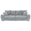 BIGSOFA in Cord Hellgrau  - Eichefarben/Hellgrau, Konventionell, Holz/Textil (270/72/109cm) - Carryhome