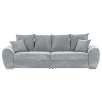 BIGSOFA in Cord Hellgrau  - Eichefarben/Hellgrau, Konventionell, Holz/Textil (270/72/109cm) - Carryhome