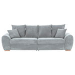 BIGSOFA Cord Hellgrau  - Eichefarben/Hellgrau, KONVENTIONELL, Holz/Textil (270/72/109cm) - Carryhome