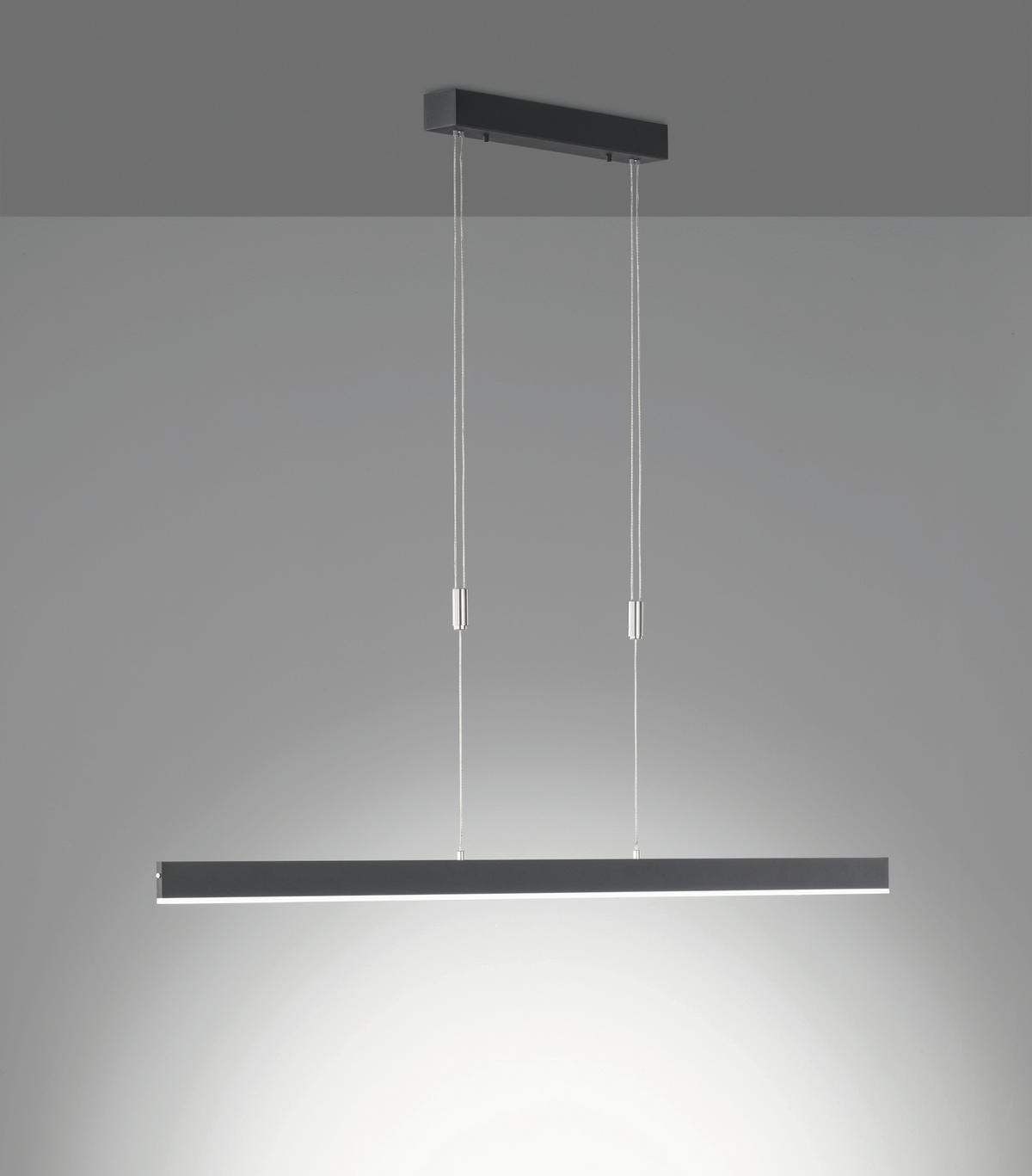LED-HÄNGELEUCHTE Straight 140/90-150 cm   - Schwarz/Nickelfarben, Basics, Metall (140/90-150cm) - Schöner Wohnen