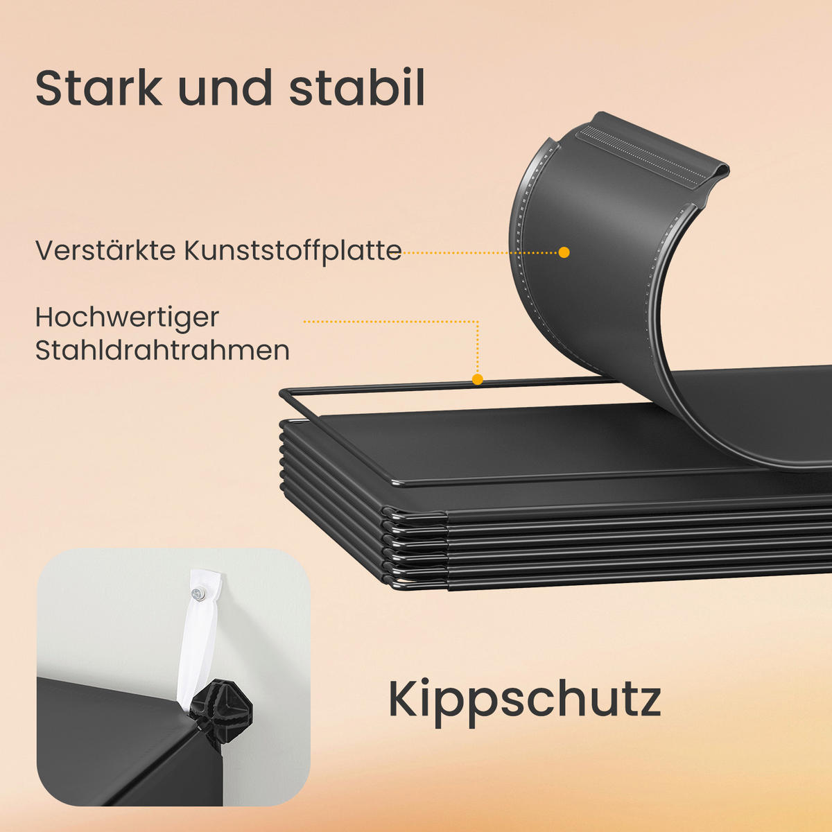 SCHUHREGAL Schwarz, Weiß  - Schwarz/Weiß, Basics, Kunststoff/Metall (82/92/32cm)