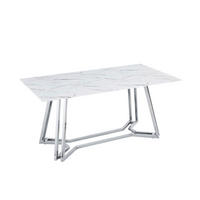 ESSTISCH in Glas 160/90/76 cm  - Chromfarben/Weiß, MODERN, Glas/Metall (160/90/76cm) - Livetastic