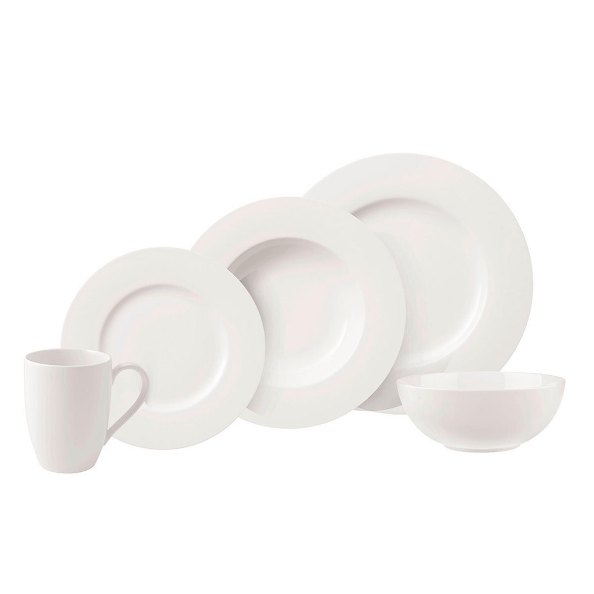 KOMBISERVICE Weiß Basic White 20-teilig 4 Personen  - Weiß, KONVENTIONELL, Keramik - Villeroy & Boch