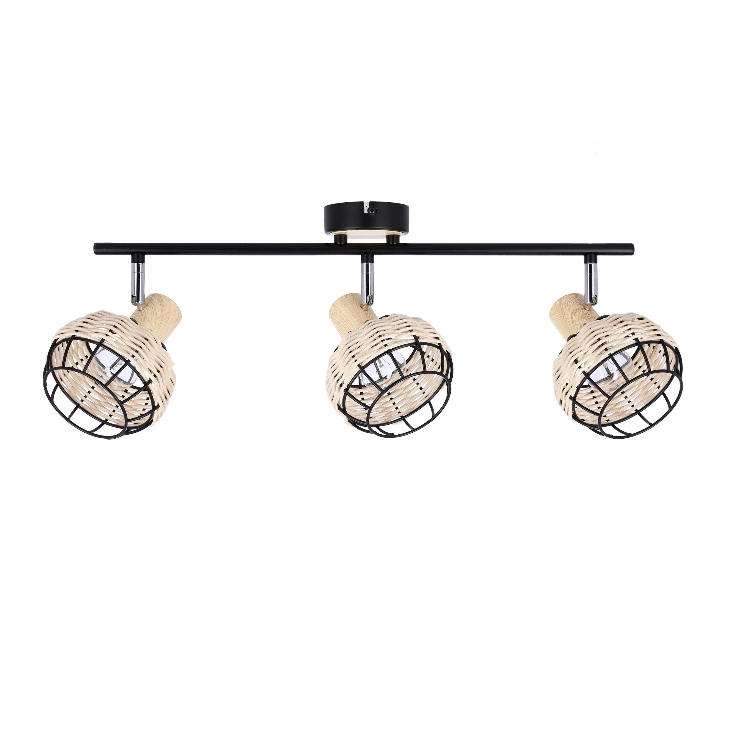 SPOTLIGHT Tajga 64/12/18 cm   - svart, Natur, metall/trä (64/12/18cm)