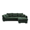 ECKSOFA Dunkelgrün Cord  - Dunkelgrün/Schwarz, MODERN, Holz/Textil (302/188cm) - MID.YOU