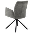 ARMLEHNSTUHL  , Stoffauswahl, Typenauswahl, Sitzfläche 360° drehbar, Gestellauswahl  , Flachgewebe  ,  - Schwarz/Grau, Design, Textil/Metall (60/87/61cm) - Novel