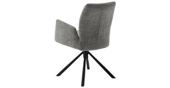 ARMLEHNSTUHL  , Stoffauswahl, Typenauswahl, Sitzfläche 360° drehbar, Gestellauswahl  , Flachgewebe  ,  - Schwarz/Grau, Design, Textil/Metall (60/87/61cm) - Novel