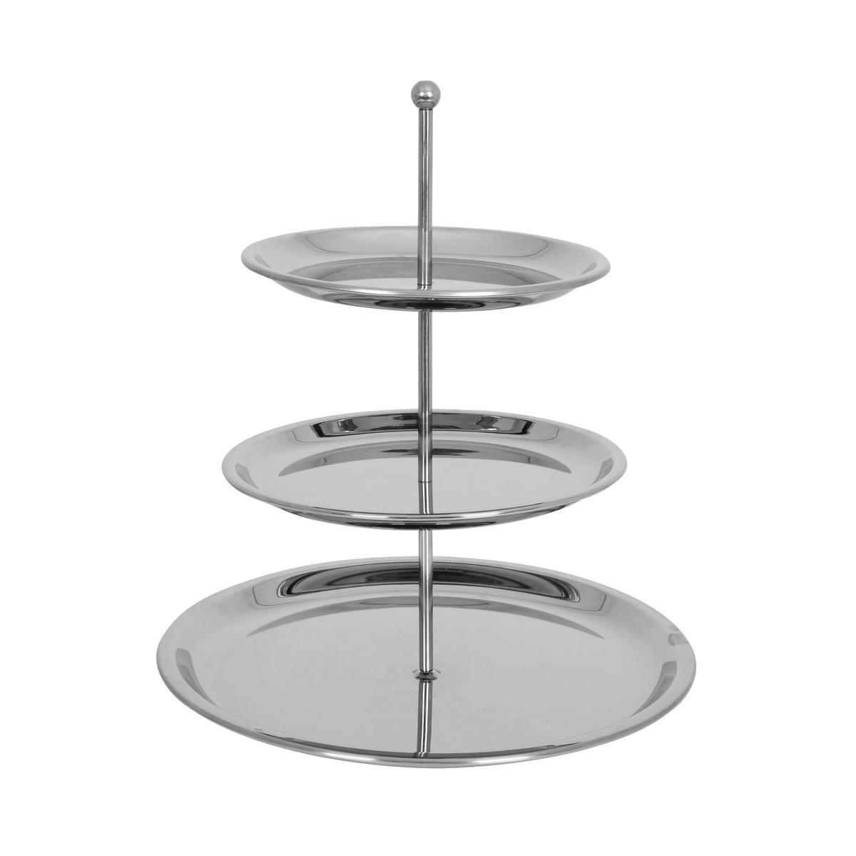 ETAGERE 3-stöckig - Edelstahlfarben, Konventionell, Metall (28,9/33cm) - Homeware Profession.