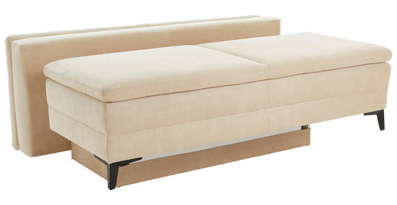 BOXSPRINGSOFA in Cord Beige  - Beige/Schwarz, Design, Textil/Metall (200/100/108cm) - Novel