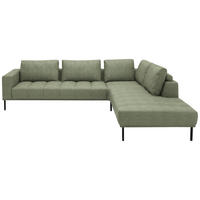 ECKSOFA  in Flachgewebe Olivgrün  308/270 cm  - Schwarz/Olivgrün, Design, Textil/Metall (308/270cm) - Pure Home Lifestyle