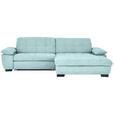 ECKSOFA in Webstoff Türkis  - Türkis/Schwarz, Design, Textil/Metall (265/180cm) - Carryhome