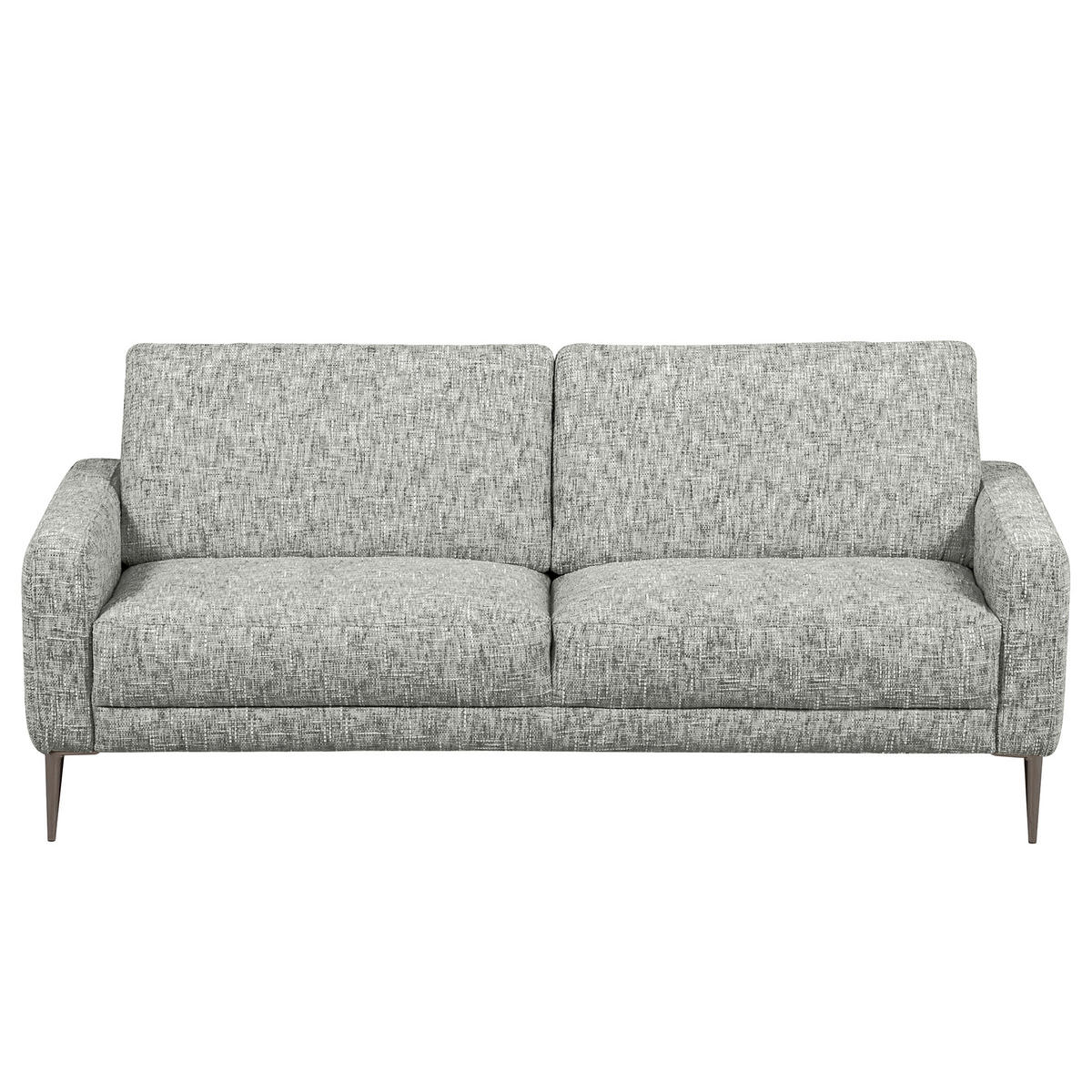 3,5-SITZER - Schwarzchrom/Grau, Design, Textil/Metall (207/85/92cm) - Livetastic