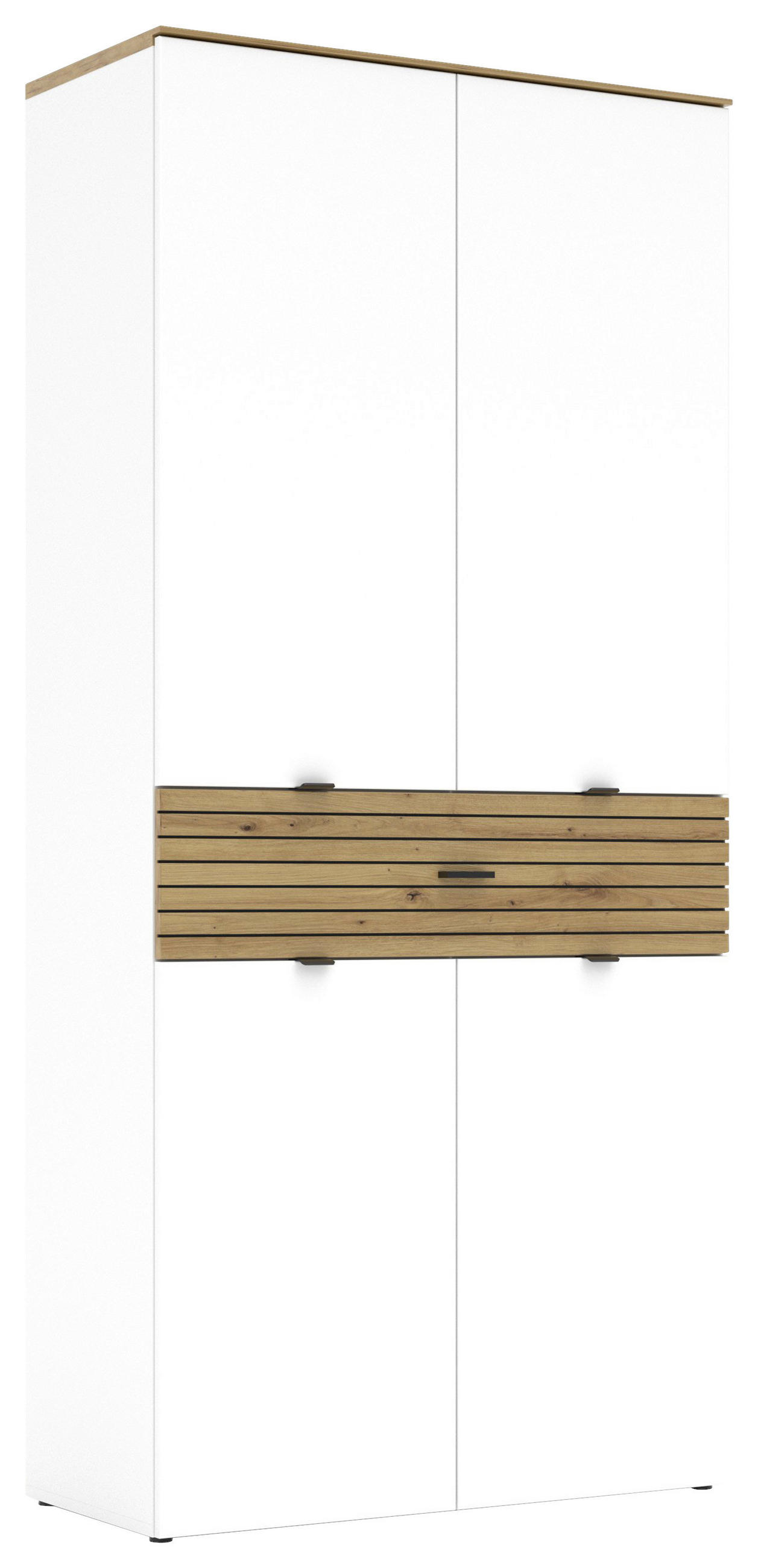 BOTNÍK, bílá, dub artisan, 90/196/41 cm - bílá/černá, Moderní, kov/kompozitní dřevo (90/196/41cm) - Voleo