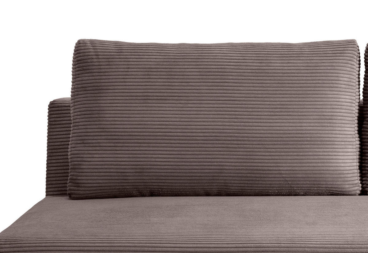 SCHLAFSOFA in Cord Graubraun  - Graubraun/Schwarz, Modern, Textil/Metall (198/90/100cm) - Livetastic