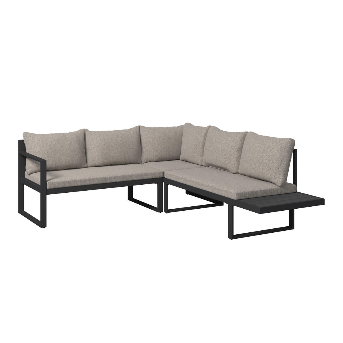 LOUNGEGARNITUR 3-teilig   142.5/70/67 cm Aluminium, Eisen  - Dunkelgrau/Grau, MODERN, Kunststoff/Textil (142.5/70/67cm) - Ambia Garden