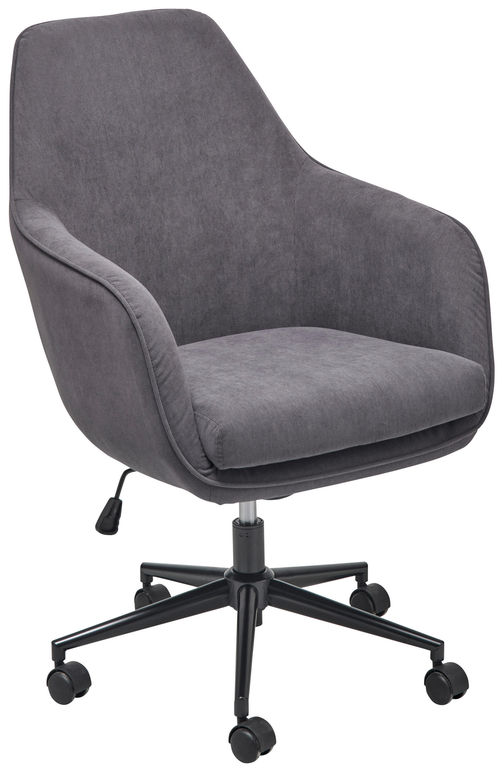DREHSTUHL Cord Dunkelgrau  - Dunkelgrau/Schwarz, LIFESTYLE, Kunststoff/Textil (63/93-98/71cm) - Livetastic