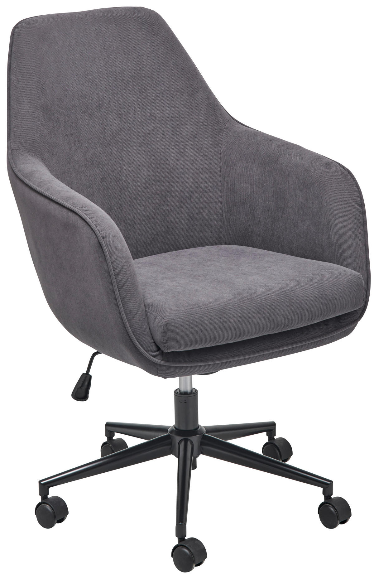 DREHSTUHL  in Cord Dunkelgrau  - Dunkelgrau/Schwarz, Lifestyle, Kunststoff/Textil (63/93-98/71cm) - Livetastic