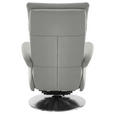 RELAXSESSEL in Leder Silberfarben  - Edelstahlfarben/Silberfarben, Design, Leder/Metall (78/112/85cm) - Cantus
