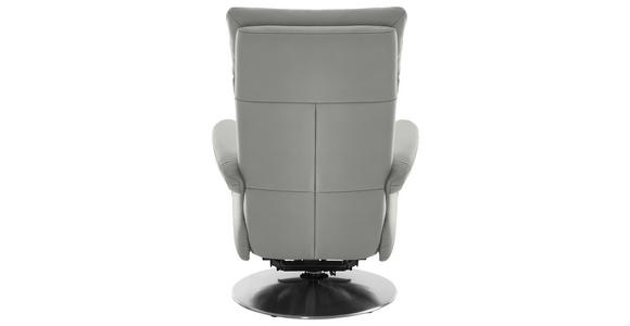 RELAXSESSEL in Leder Silberfarben - Edelstahlfarben/Silberfarben, Design, Leder/Metall (78/112/85cm) - Cantus