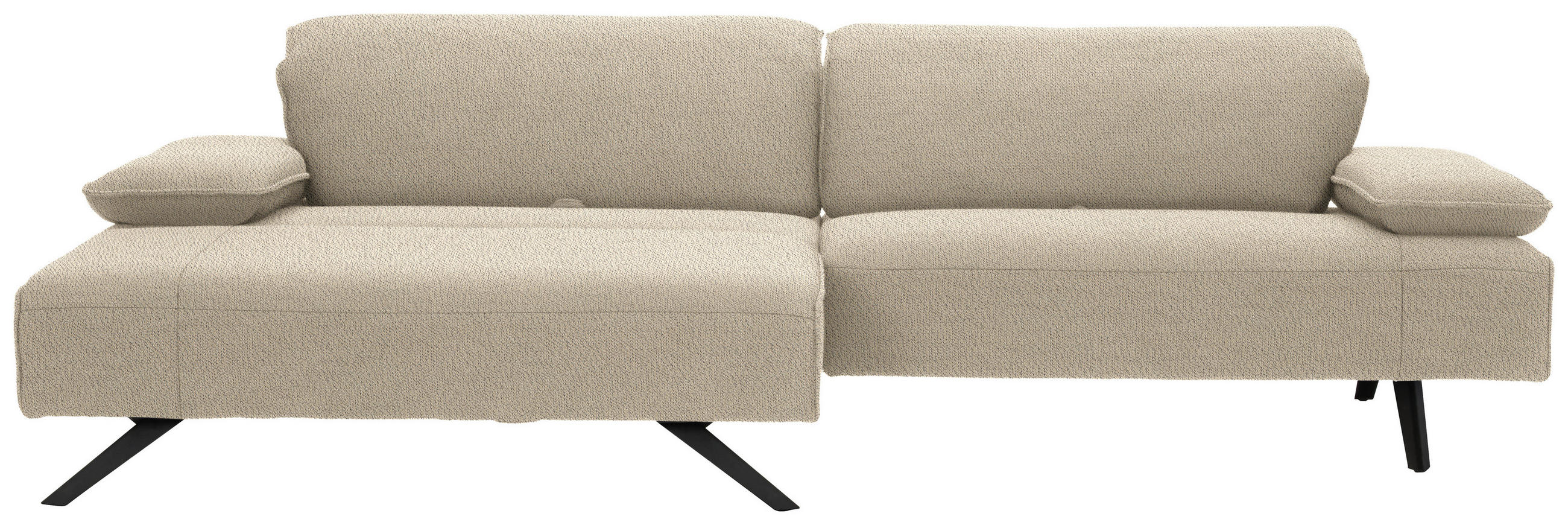 ECKSOFA in Flachgewebe Beige  - Anthrazit/Beige, Design, Textil/Metall (166/280cm) - Johann Jakob