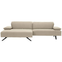 ECKSOFA in Flachgewebe Beige  - Anthrazit/Beige, Design, Textil/Metall (166/280cm) - Johann Jakob