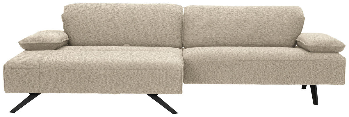 ECKSOFA in Flachgewebe Beige  - Anthrazit/Beige, Design, Textil/Metall (166/280cm) - Johann Jakob