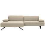 ECKSOFA in Flachgewebe Beige  - Anthrazit/Beige, Design, Textil/Metall (166/280cm) - Ambiente