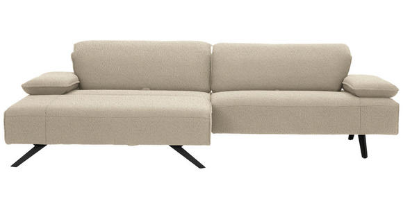 ECKSOFA in Flachgewebe Beige  - Anthrazit/Beige, Design, Textil/Metall (166/280cm) - Ambiente