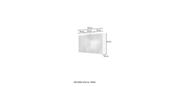 SPIEGELSCHRANK 100/66/20 cm  - KONVENTIONELL, Glas/Holzwerkstoff (100/66/20cm) - Xora