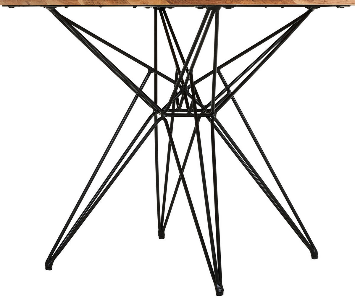 ESSTISCH in Holz, Metall 115/76/115 cm  - Schwarz/Akaziefarben, LIFESTYLE, Holz/Metall (115/76/115cm) - home24