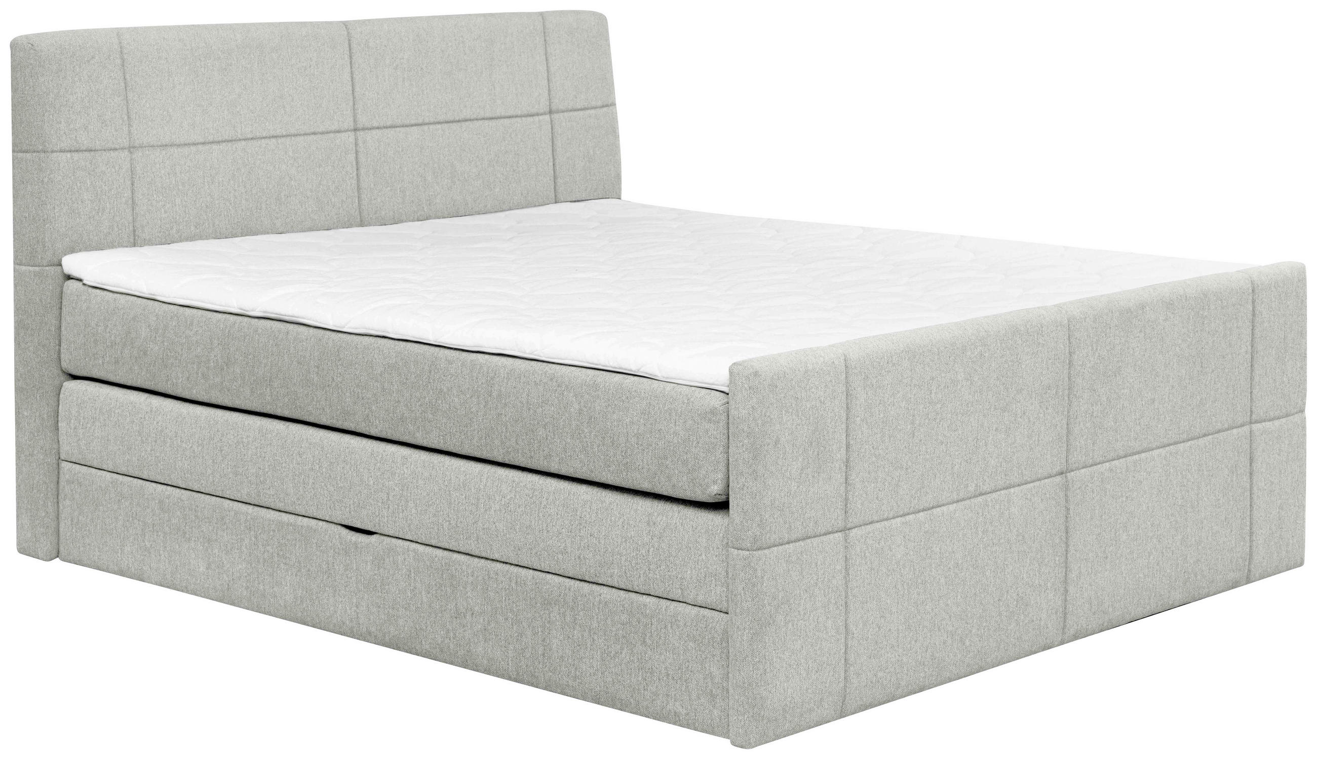 BOXSPRINGBETT 180/200 cm  in Hellgrau  - Hellgrau, KONVENTIONELL, Textil (180/200cm) - Carryhome