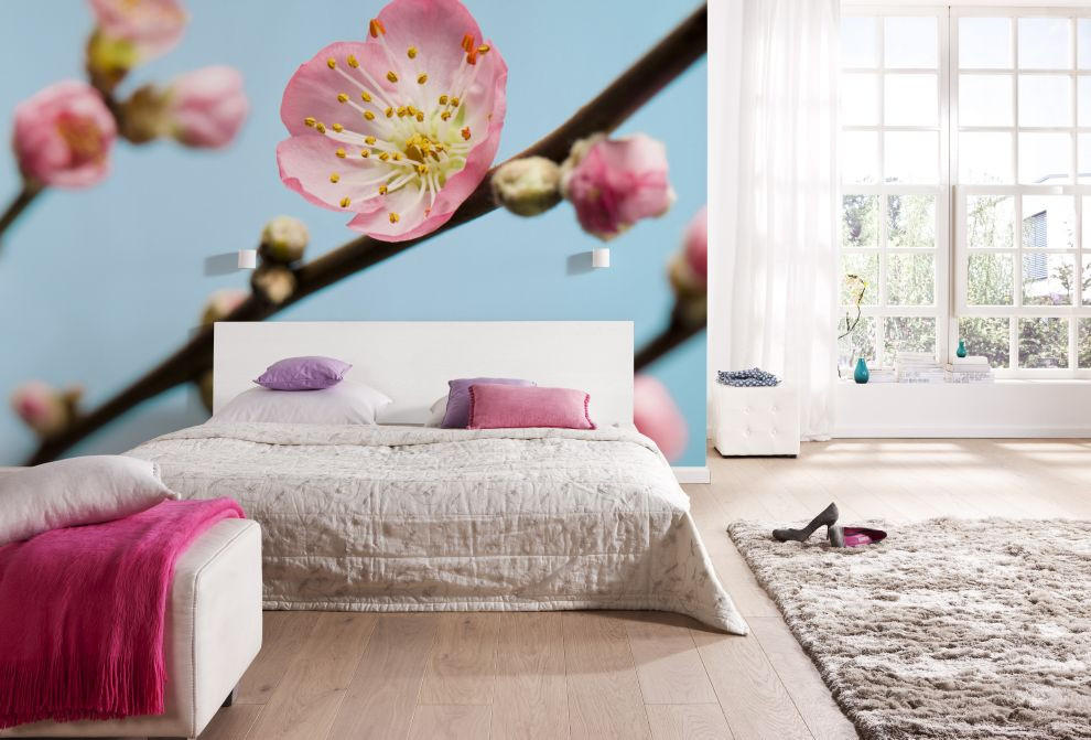 NON WOVEN-TAPET 350/250 cm  - blå/rosa, Basics (350/250cm) - Komar