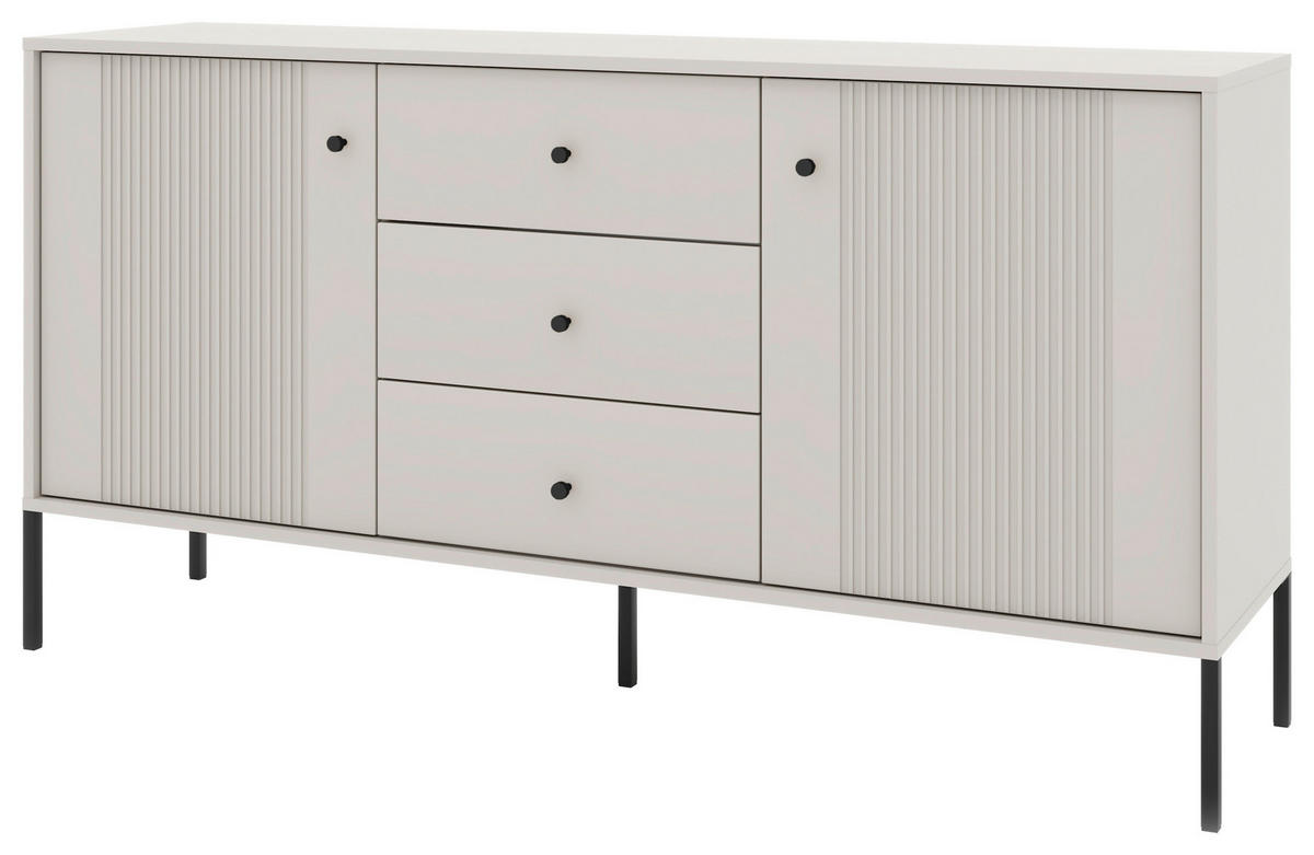 SIDEBOARD Iseo  in 154,5/79/39 cm  - Kaschmir/Schwarz, Design, Holzwerkstoff/Metall (154,5/79/39cm) - Boxxx