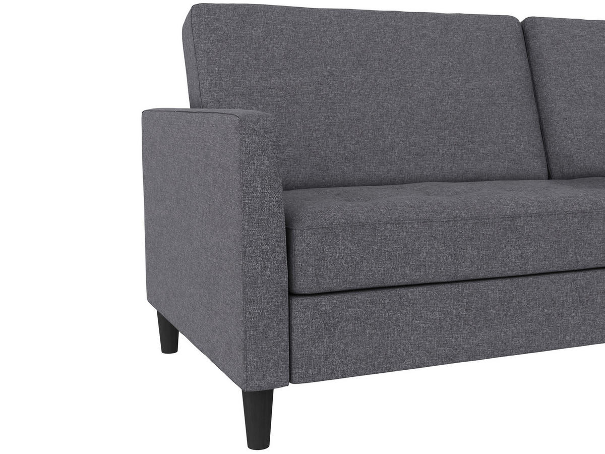 SCHLAFSOFA Webstoff, Leinenoptik Grau  - Schwarz/Grau, Basics, Kunststoff/Textil (207/86/86cm) - Livetastic
