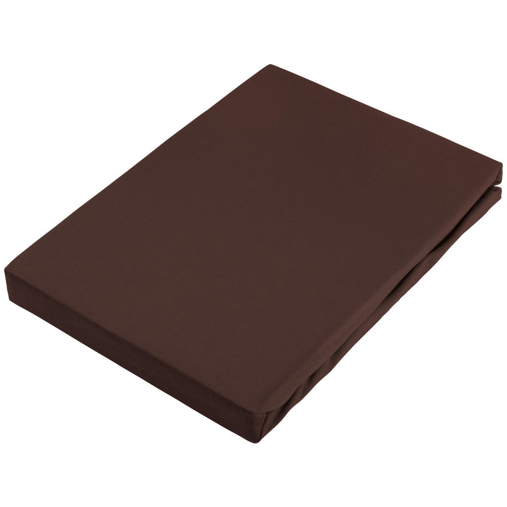 Novel NAPÍNACIA PLACHTA NA BOXSPRIN, džersej, hnedá, 180/220 cm