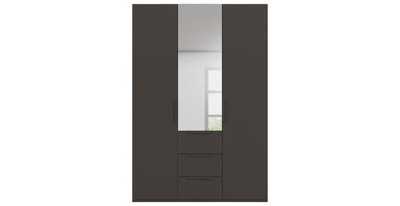 DREHTÜRENSCHRANK 151/235/61 cm,  in Graphitfarben, 3-türig  - Graphitfarben, Basics, Glas/Holzwerkstoff (151/235/61cm) - Novel