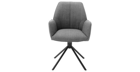 ARMLEHNSTUHL in Webstoff - Schwarz/Grau, Design, Textil/Metall (58/87/61cm) - Carryhome