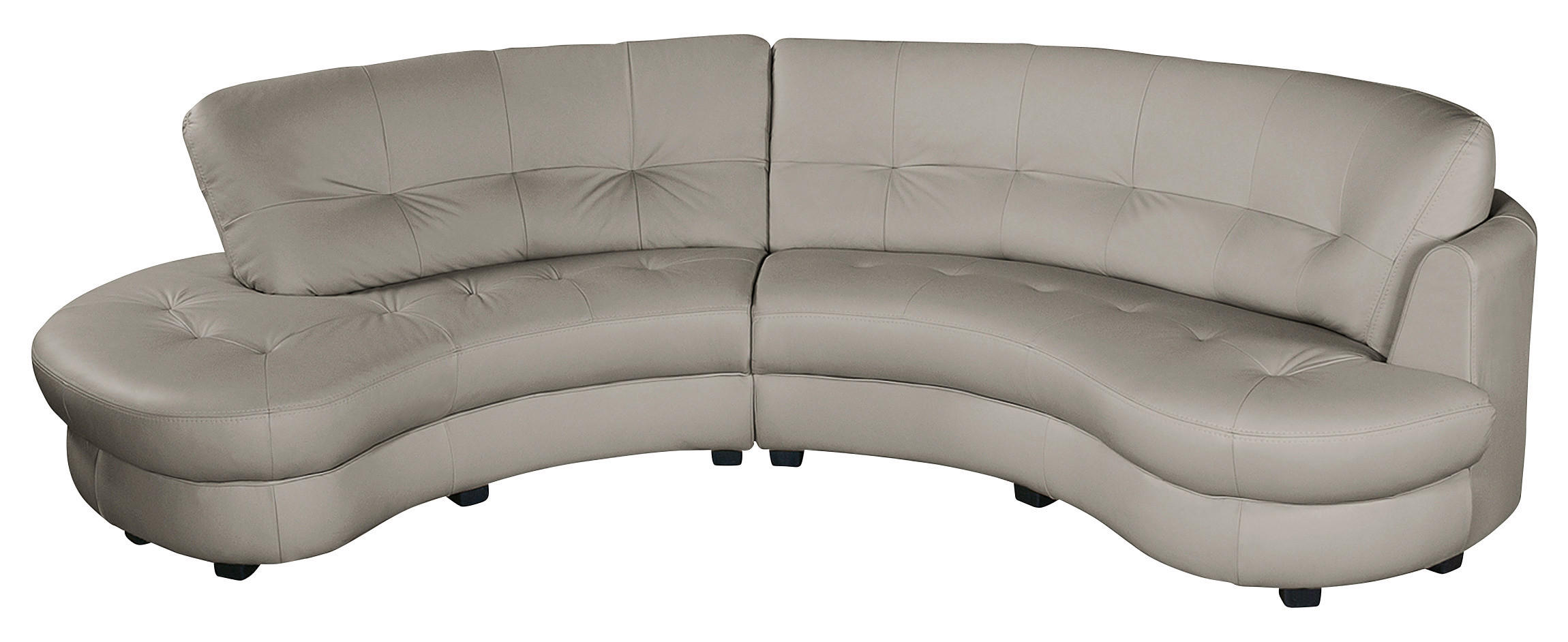 ECKSOFA Hellgrau Echtleder Lederlook  - Hellgrau/Schwarz, Design, Leder/Kunststoff (113/300cm) - Livetastic