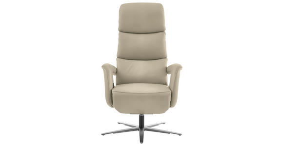 RELAXSESSEL in Leder Naturfarben  - Edelstahlfarben/Naturfarben, Design, Leder/Metall (76/119/86cm) - Dieter Knoll