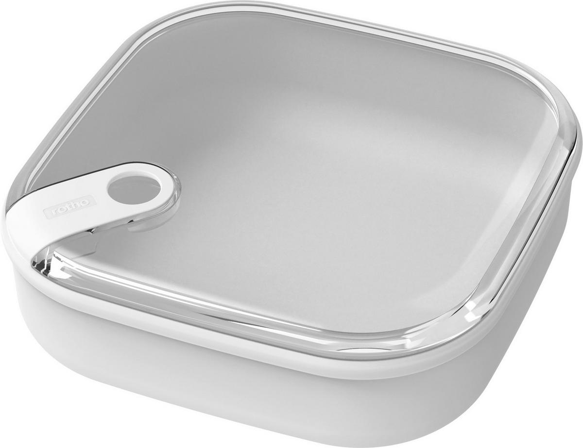KRABIČKA NA POTRAVINY  - bílá/průhledné, Basics, plast (19,5/19,5/6,7cm) - Rotho