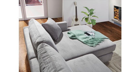 ECKSOFA  in Cord Hellgrau  234/170 cm  - Hellgrau/Schwarz, KONVENTIONELL, Kunststoff/Textil (234/170cm) - Carryhome