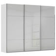 SCHWEBETÜRENSCHRANK 301/223/68 cm 3-türig Grau  - Chromfarben/Grau, KONVENTIONELL, Glas/Holzwerkstoff (301/223/68cm) - Novel