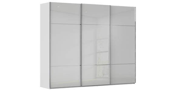 SCHWEBETÜRENSCHRANK 301/223/68 cm 3-türig Grau - Chromfarben/Grau, KONVENTIONELL, Glas/Holzwerkstoff (301/223/68cm) - Novel