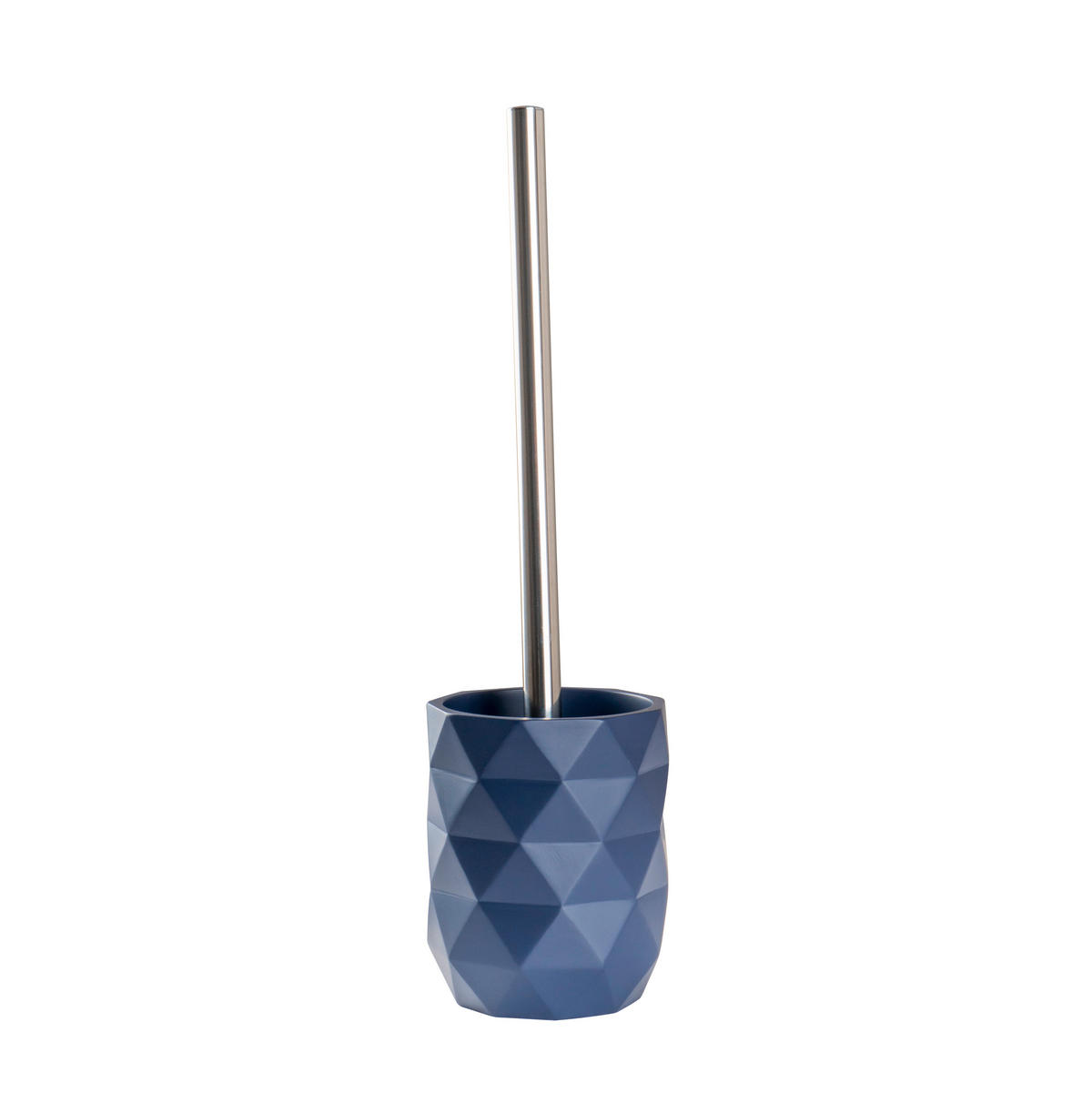 WC-BÜRSTENGARNITUR in Metall  Kunststoff   - Chromfarben/Dunkelblau, Basics, Kunststoff/Metall (10/37,3/10cm) - Sadena
