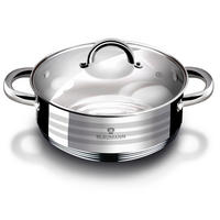FŐZŐEDÉNY 7 l  - nemesacélszínű, Basics, üveg/fém (7l)