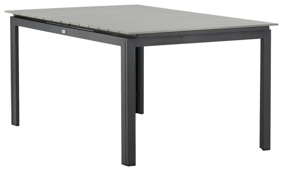 GARTENTISCH 160/100/75 cm Metall rechteckig  - Schwarz/Grau, KONVENTIONELL, Metall (160/100/75cm) - Gardenson