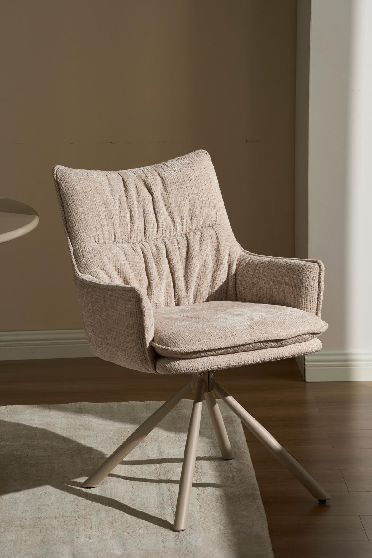 ARMLEHNSTUHL   Chenille  Beige  - Beige, MODERN, Holz/Textil (57/90/67cm) - Livetastic