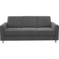 3-SITZER-SOFA in Flachgewebe Grau  - Chromfarben/Grau, Design, Textil/Metall (195/83/85cm) - Xora