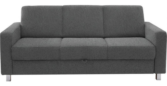 3-SITZER-SOFA  in Flachgewebe Grau  - Chromfarben/Grau, Design, Textil/Metall (195/83/85cm) - Xora