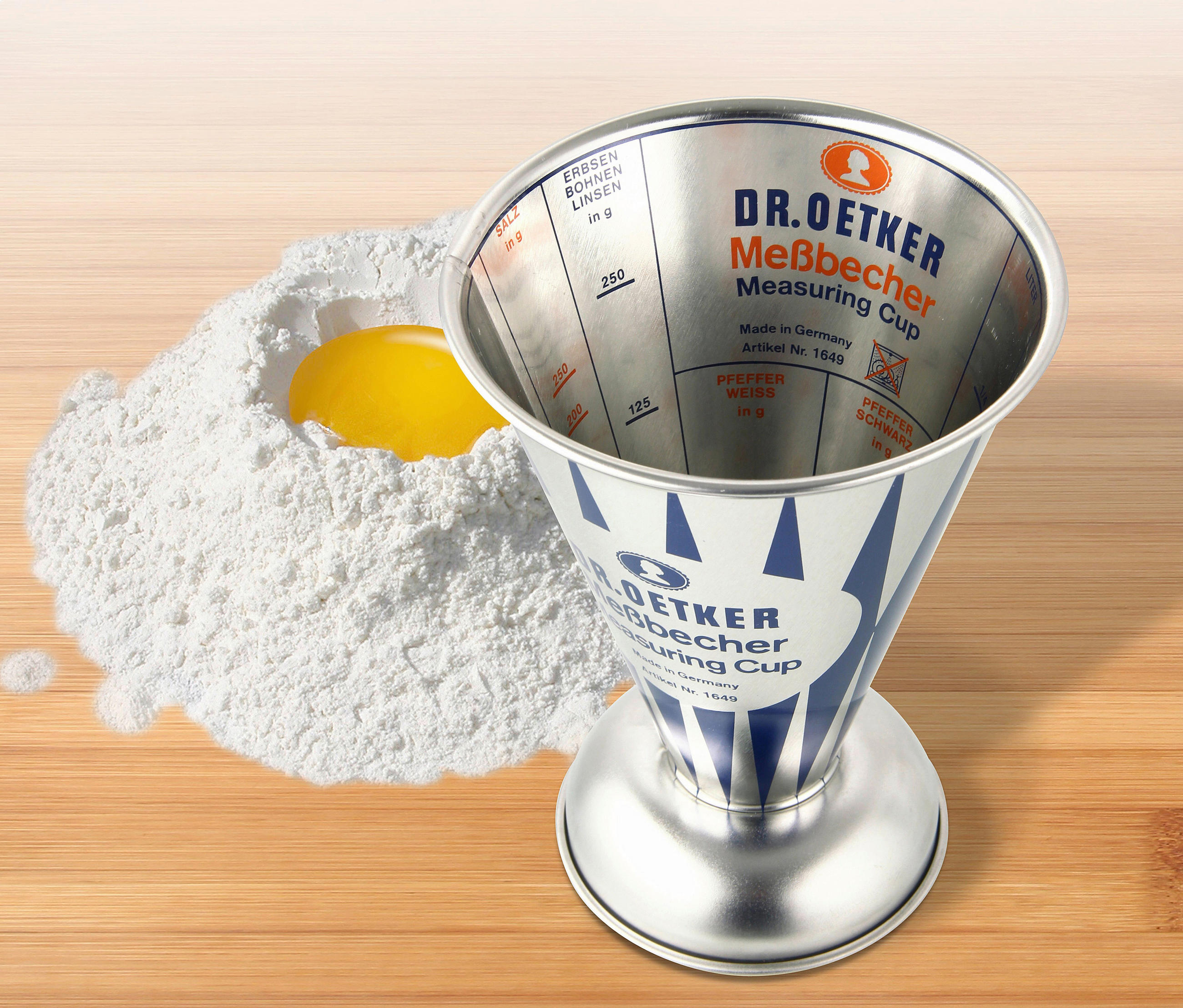 MESSBECHER - Hellgrau, Basics, Metall (0,5l) - Dr.Oetker